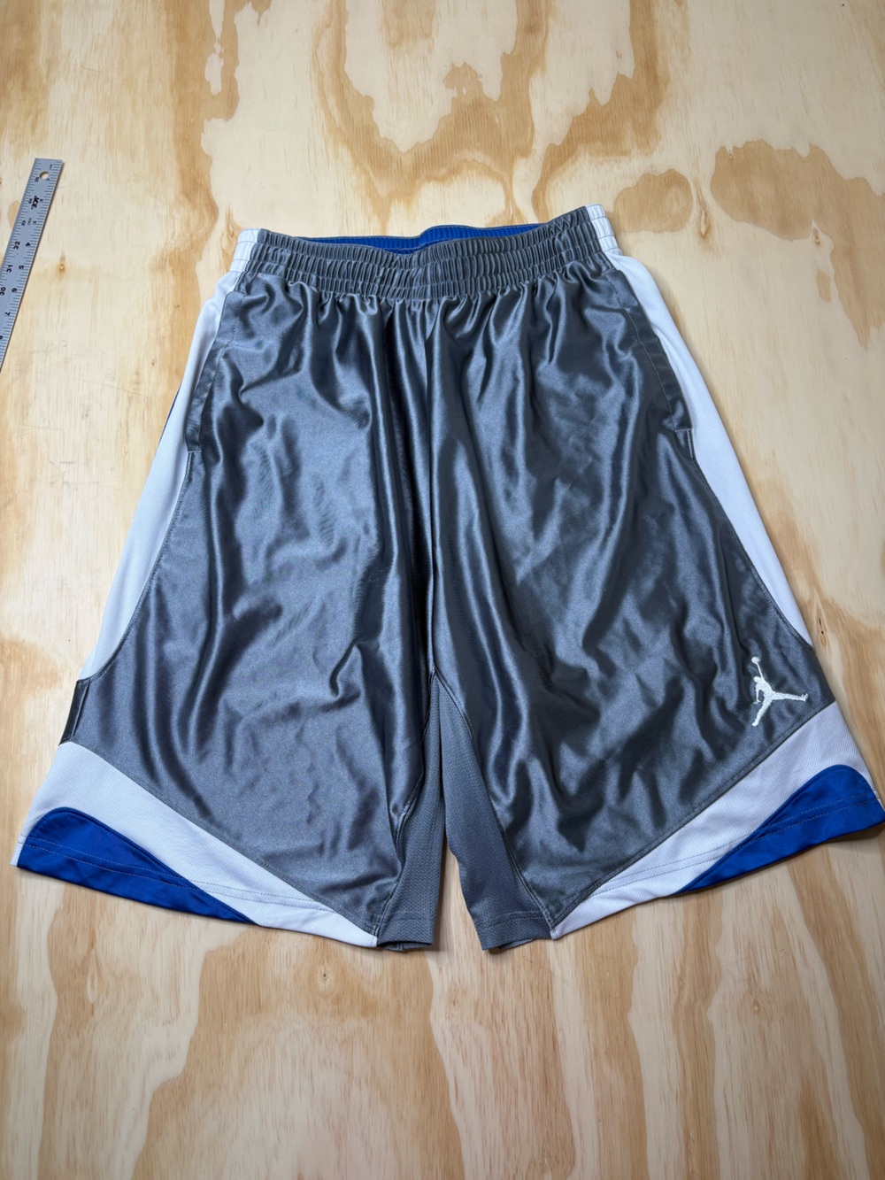 Jordan Men's Athletic Shorts L - Gray, White & Blue